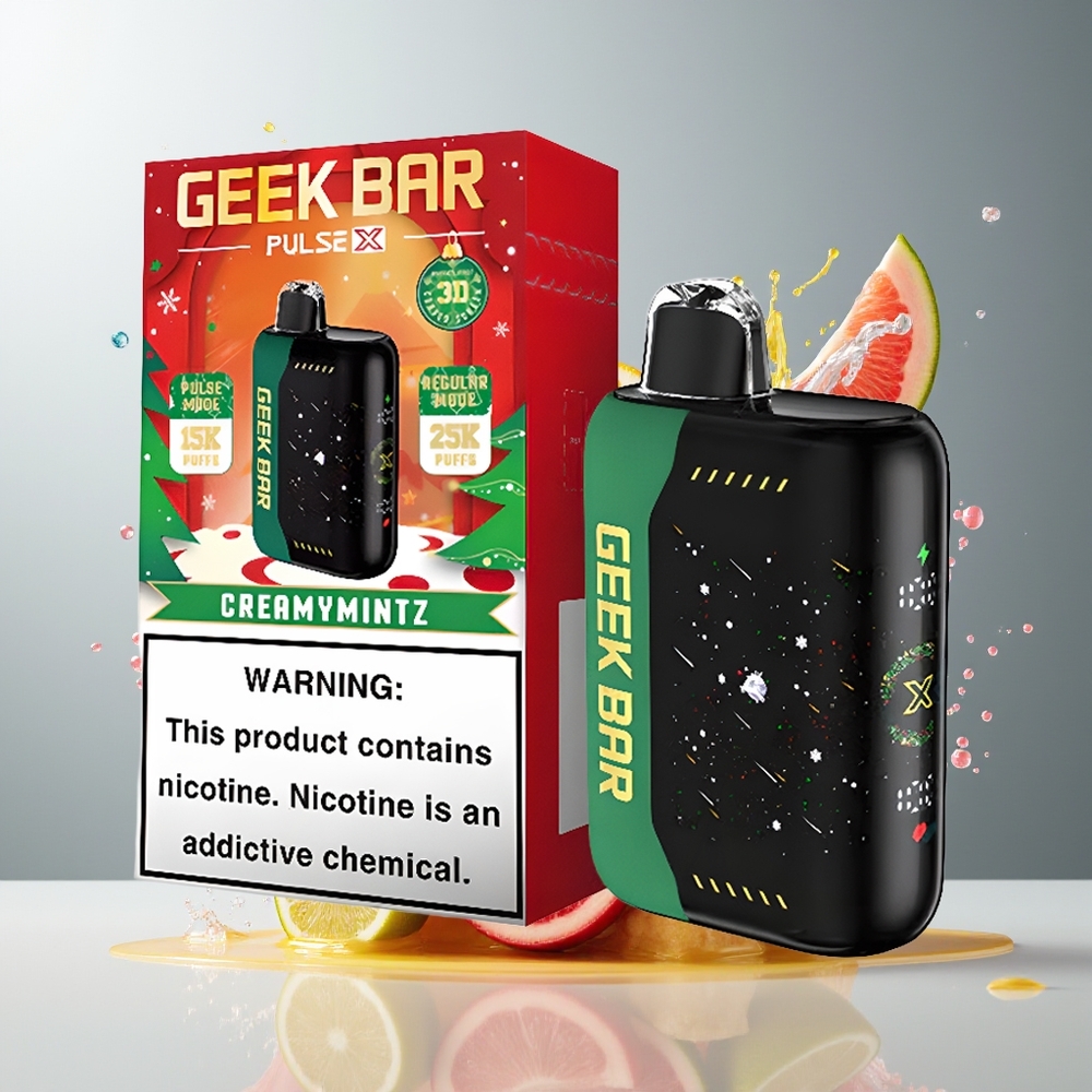 Finland tukku Geek Bar Pulse X 25000 Puffs - 18mL Esitäytetty Nestemäys, USB Type-C Latausliitäntä