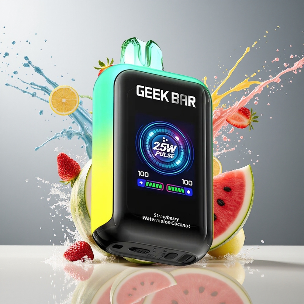 Finland tukku GEEK BAR Skyview 25000 Puffs 16mL Esitäytetty E-Neste 800mAh Type-C Ladattava Akku Mansikka-Vesimeloni-Kookos