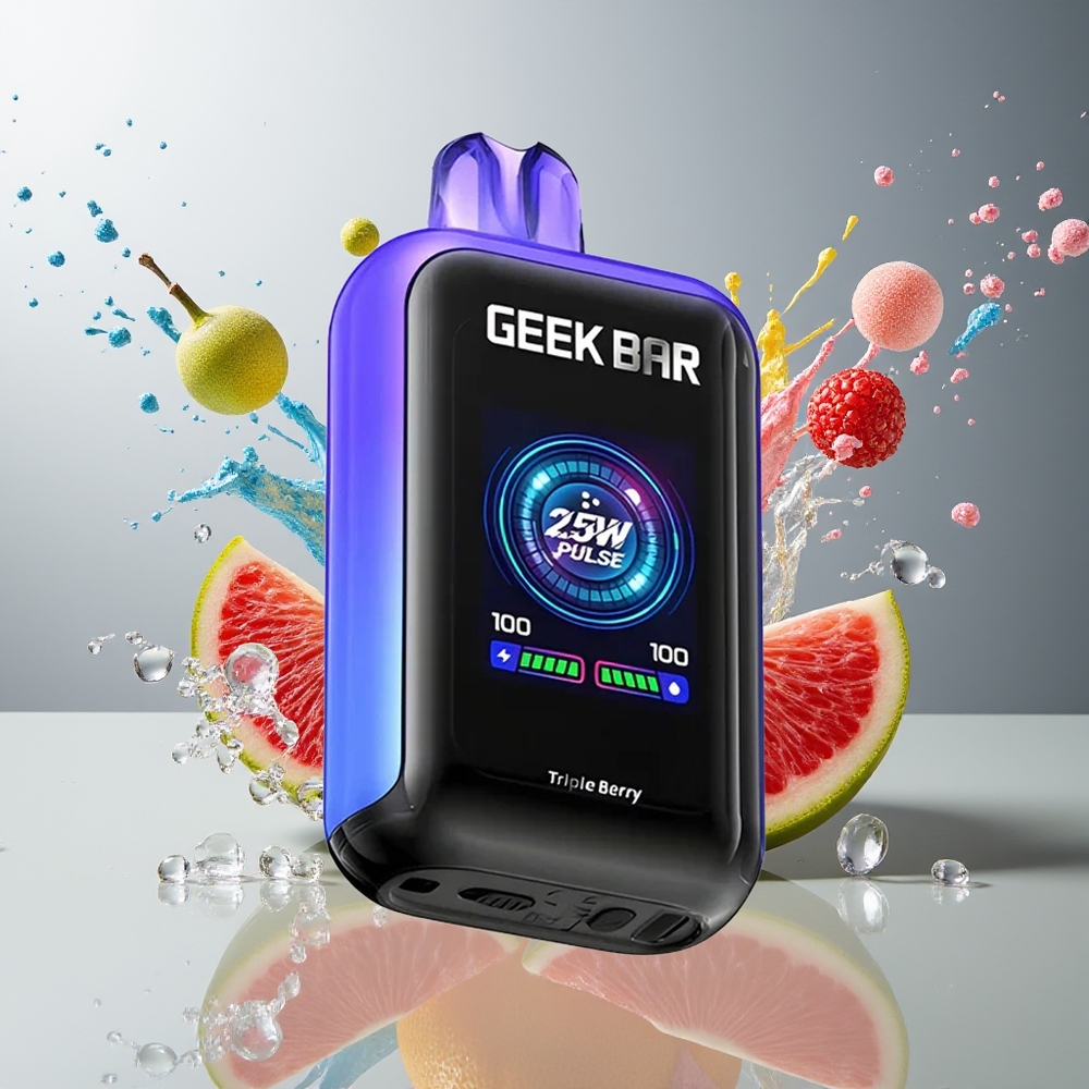 Finland tukku GEEK BAR Skyview 25000 Puffs Kertakäyttöinen Vape - 16mL Esitäytetty E-Neste, 800mAh Type-C Ladattava Akku Kolmoismarja