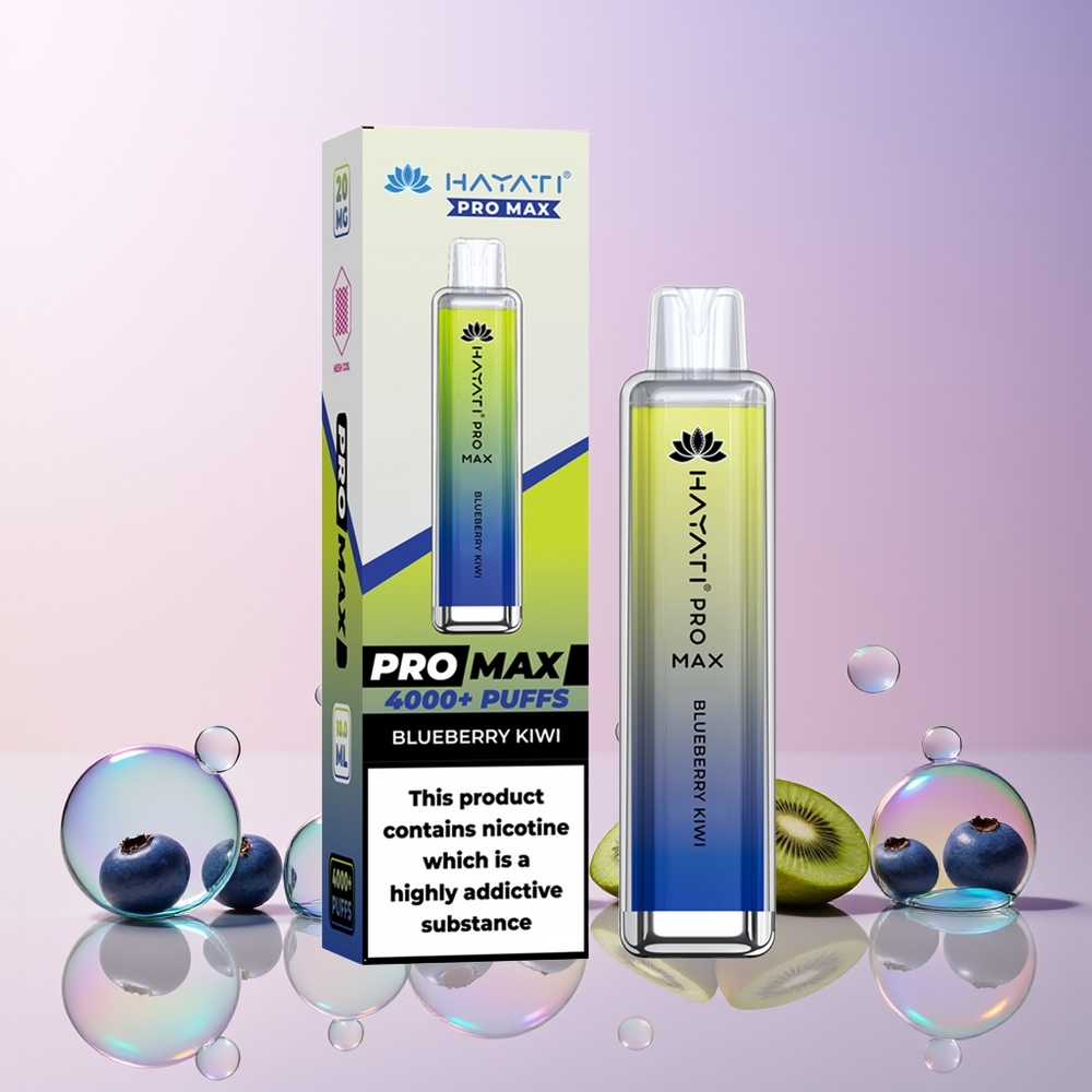 Finland tukku Hayati Pro Max 4000 Puffs Disposable Vape - 4000 savutusta, 1400mAh akku, 2ml säiliö 10ml automaattitäytöllä