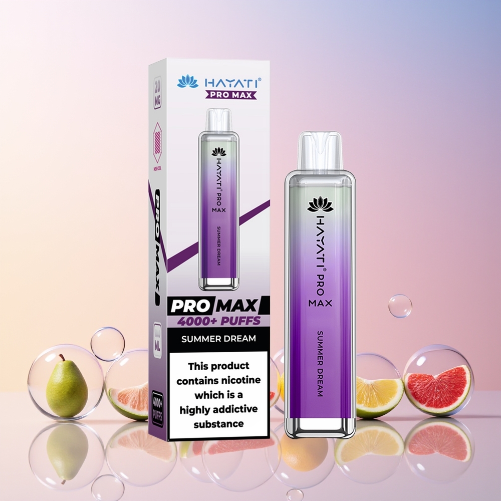 Finland tukku Hayati Pro Max 4000 Puffs Disposable Vape - 4000 savutusta, 1400mAh akku Kesäunelma