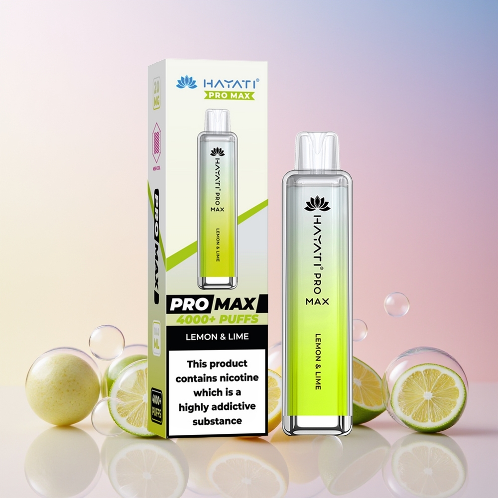 Finland tukku Hayati Pro Max 4000 Puffs Disposable Vape - 4000 savutusta, 1400mAh akku Sitruuna ja lime
