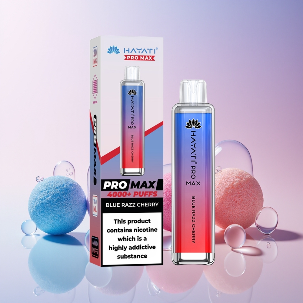 Finland tukku Hayati Pro Max 4000 Puffs Disposable Vape - Jopa 4000 savut, 1400mAh akku Blue Razz -kirsikka