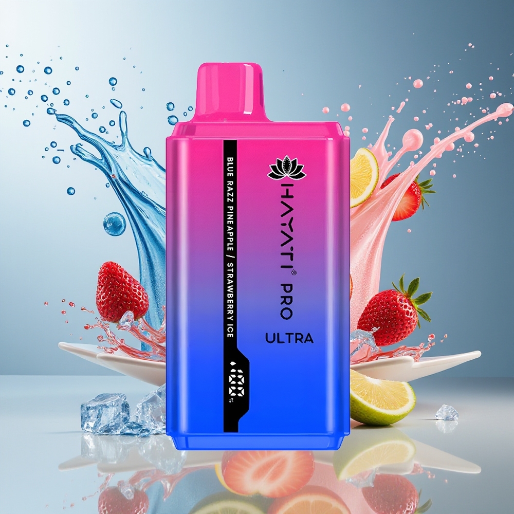 Finland tukku Hayati Pro Ultra 15000+ Tupakkaa 850mAh Akku 49 Makuvaihtoehtoa Blue Razz Ananas-Mansikkajäätelö