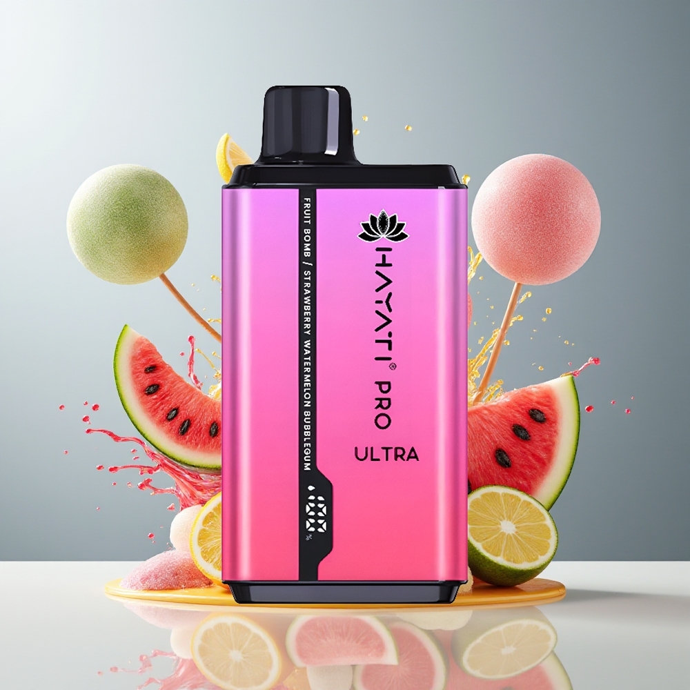 Hayati Pro Ultra Finland tukku 15000+ Puffs 49 Makuvalikoimaa Hedelmäpommi-mansikka-vesimelonipurukumi