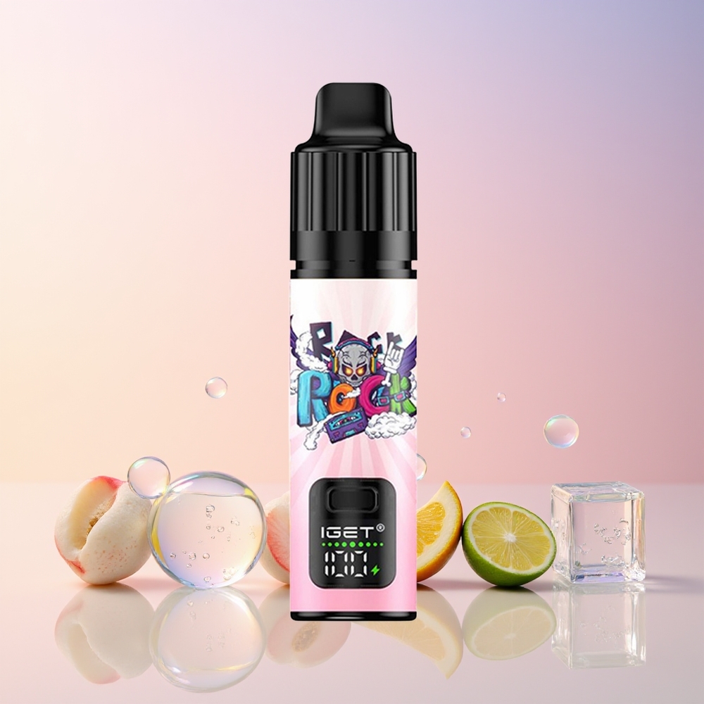 Finland tukku IGET BAR PLUS S3 POD 10000 Puffs Disposable Vape 18 ml nestemäistä 5% nikotiinia Persikka-litsi-limejäätelö