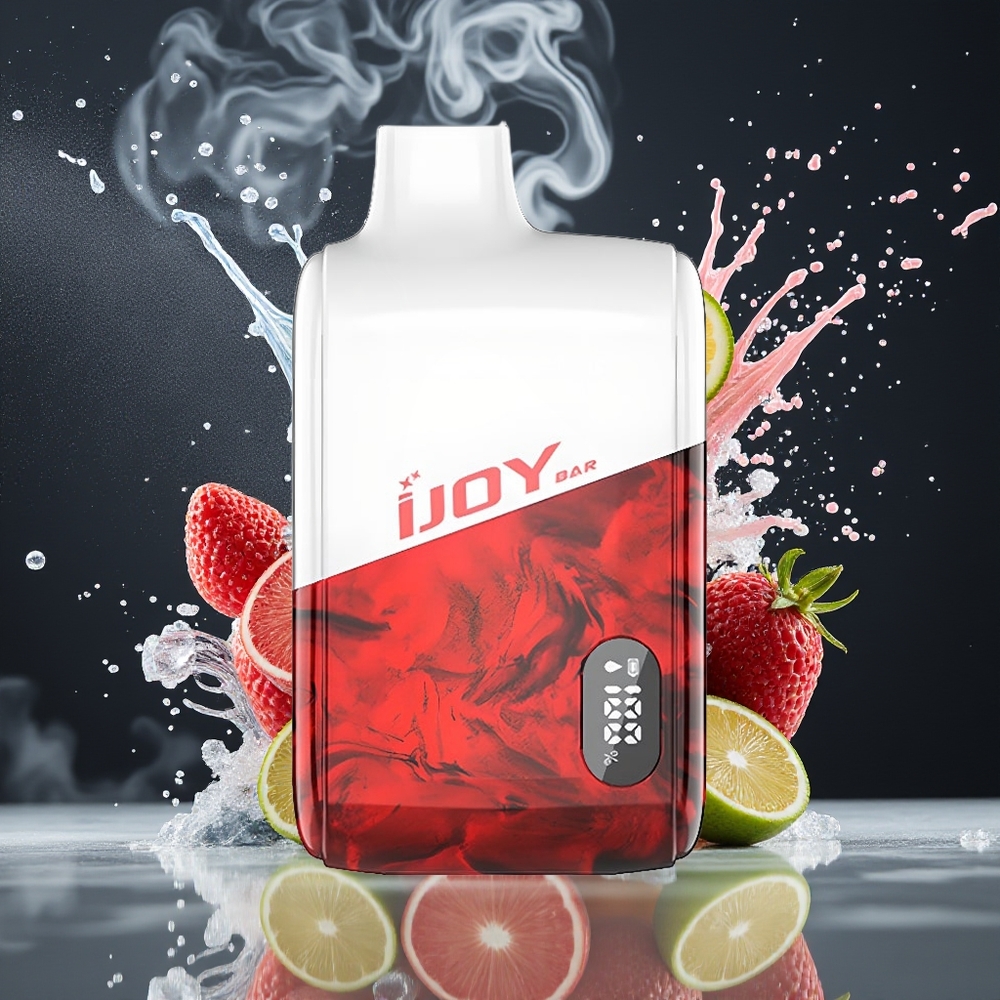 Finland tukku IJOY Bar IC8000 Kertakäyttöinen Vape - 8000 savutusta, 18ml täyttöneste, Type-C-lataus Musta lohikäärmejäätelö
