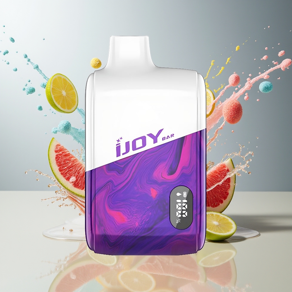 Finland tukku IJOY Bar IC8000 Kertakäyttöinen Vape - 8000 savutusta, 18ml täyttöneste, Type-C-lataus Valkoinen nallekarkki