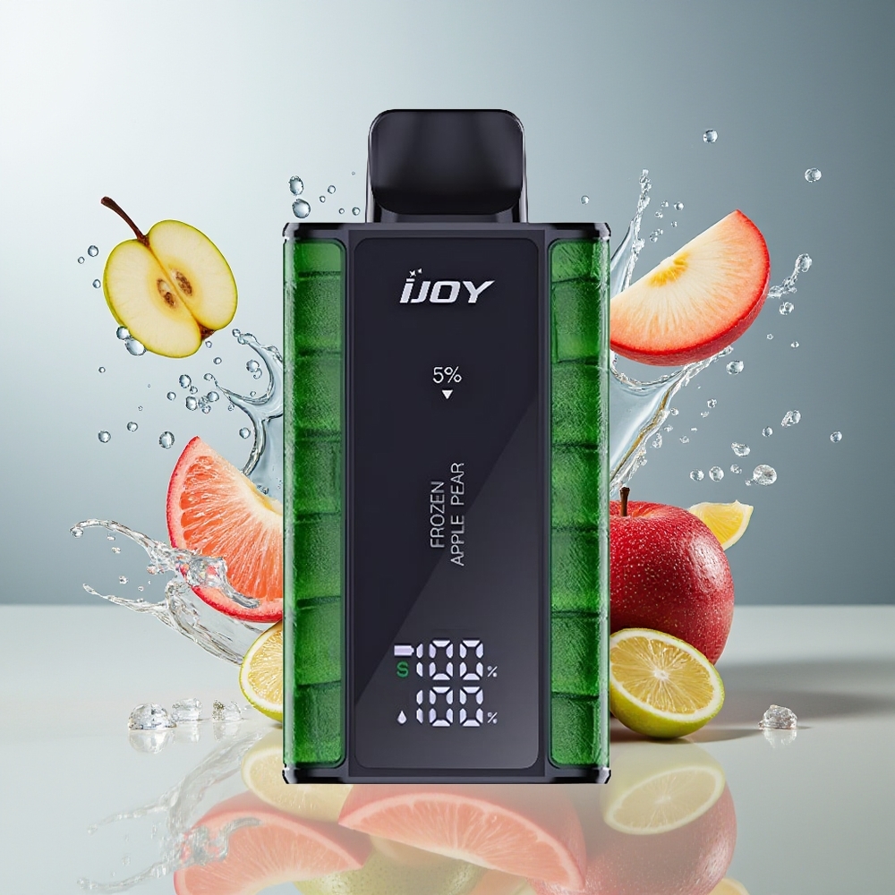 Finland tukku IJOY Captain 10000 Puffs Kertakäyttöinen Vape - 18ml Esitäytetty Nestemäärä, 0.8 Ohm Mesh-käämi Jäätetty omena-päärynä