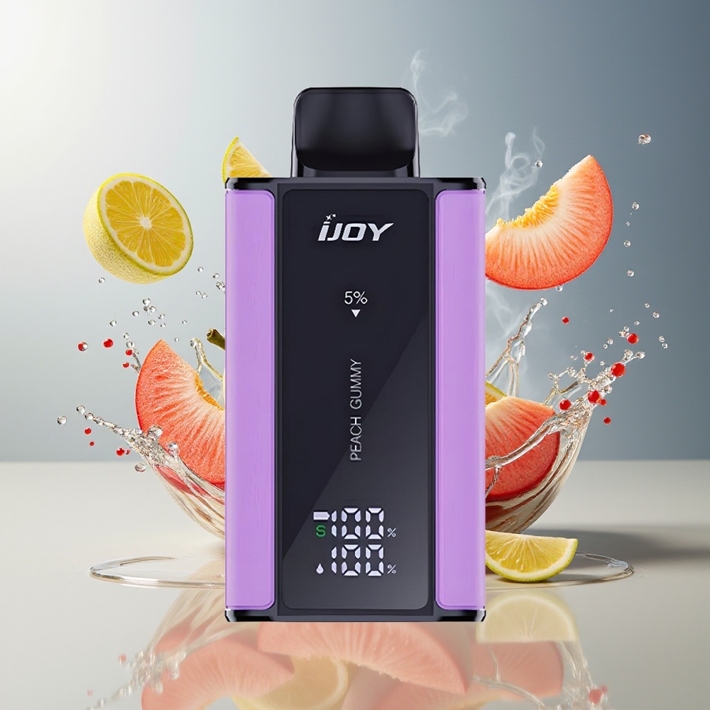Finland tukku IJOY Captain 10000 Puffs Kertakäyttöinen Vape - 18ml Esitäytetty Nestemäärä, 0.8 Ohm Mesh-käämi Persikkaviinikarkki