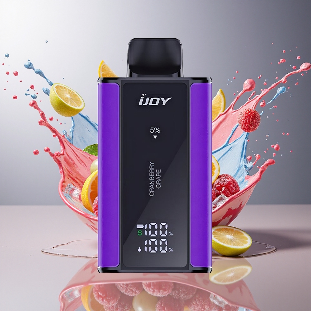 Finland tukku IJOY Captain 10000 Puffs Kertakäyttöinen Vape - 18ml esitäytetty nestemäärä, 0.8 Ohm Mesh-käämi Karpalo-viinirypäle