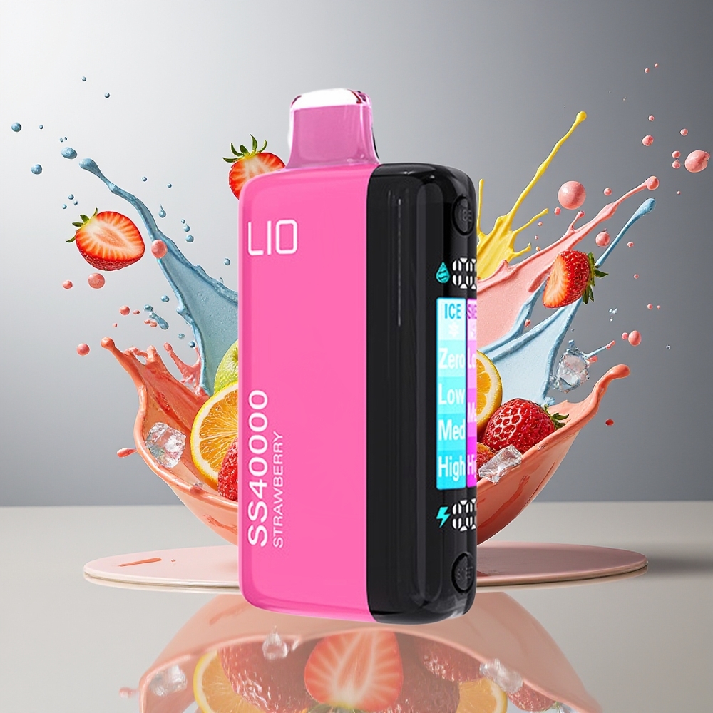 Finland tukku IJOY LIO SS40000 Kertakäyttöinen Vape - 40000 savutusta, 22ML esitäytetty nestemäärä, TYPE-C-lataus Mansikka