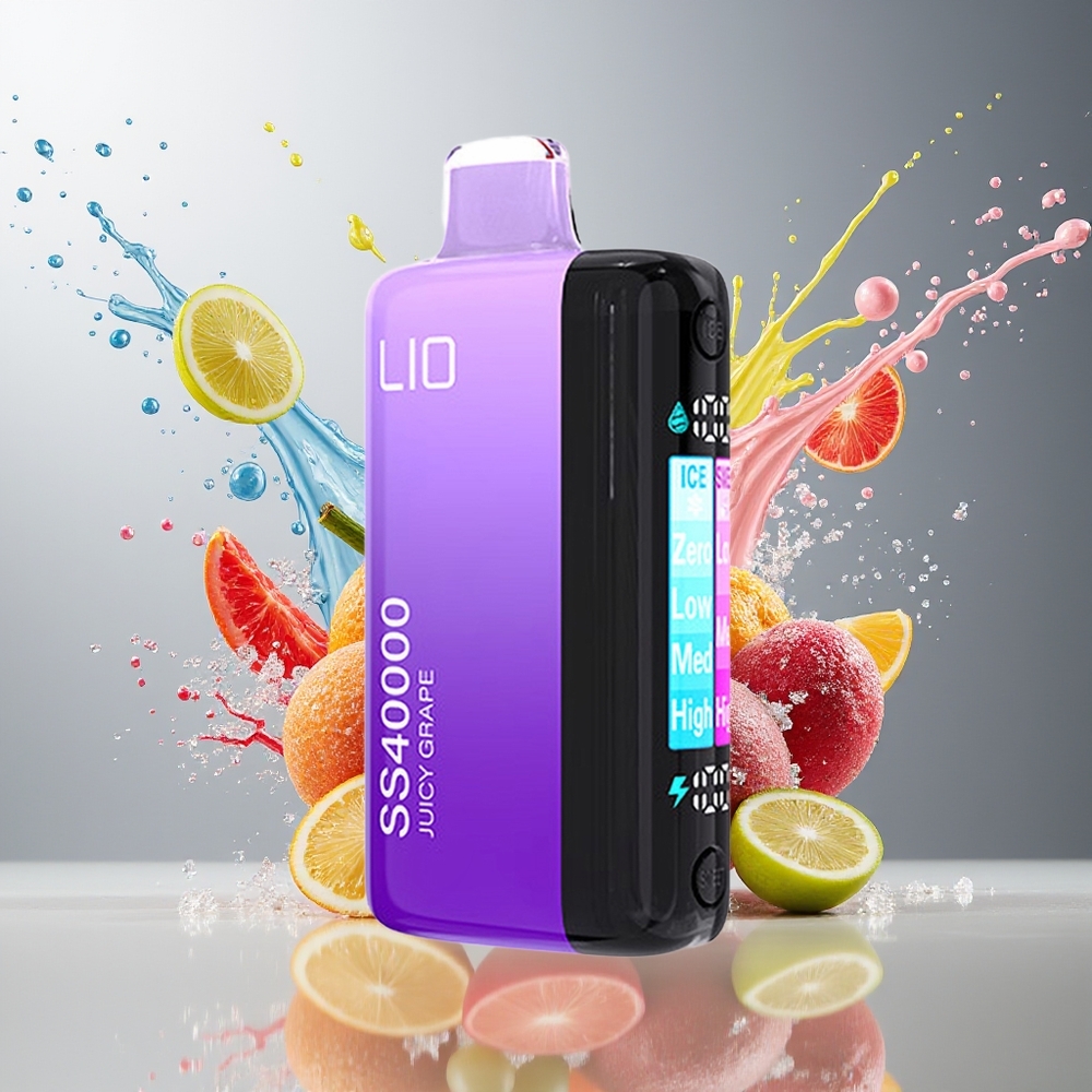 Finland tukku IJOY LIO SS40000 Kertakäyttöinen Vape - 40000 savutusta, 22ML esitäytetty nestemäärä, TYPE-C-lataus Mehukas viinirypäle