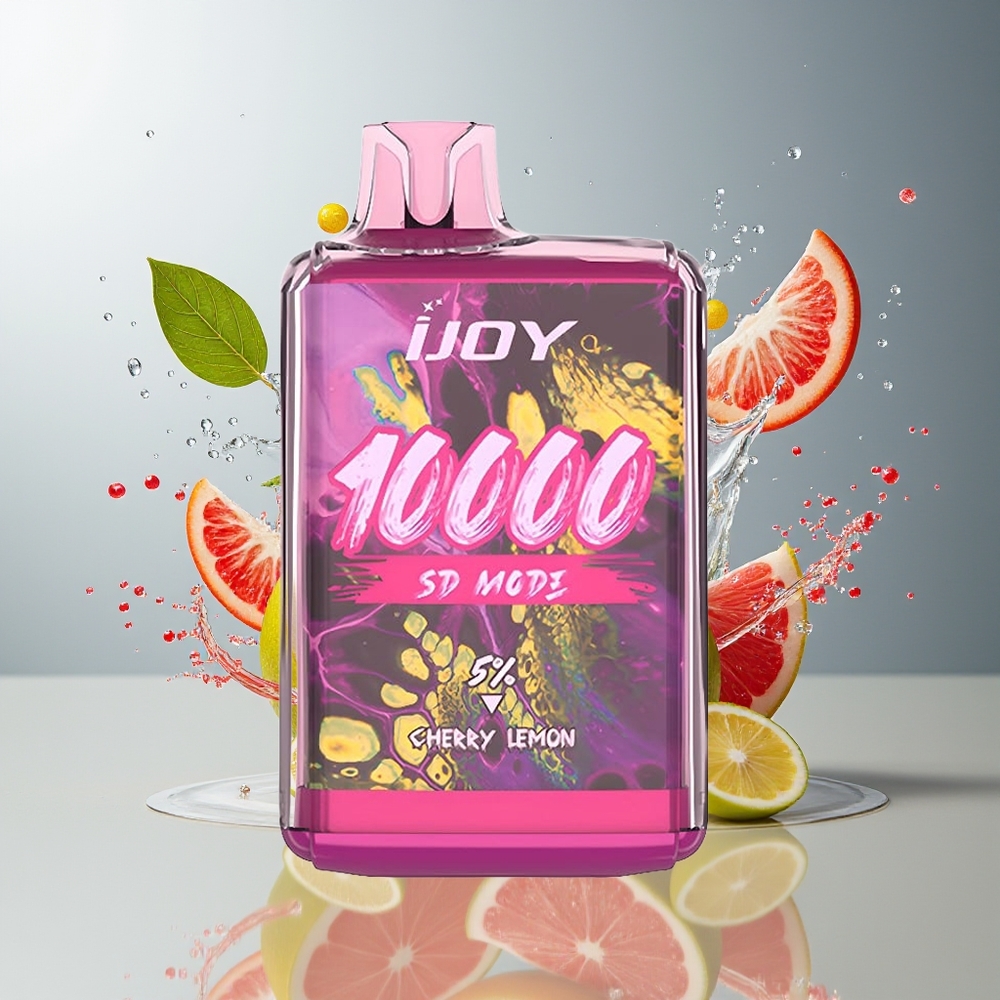 Finland tukku IJOY SD10000 Kertakäyttöinen Vape - 10000 savutusta, 20ml esitäytetty nestemäärä Kirsikka Sitruuna