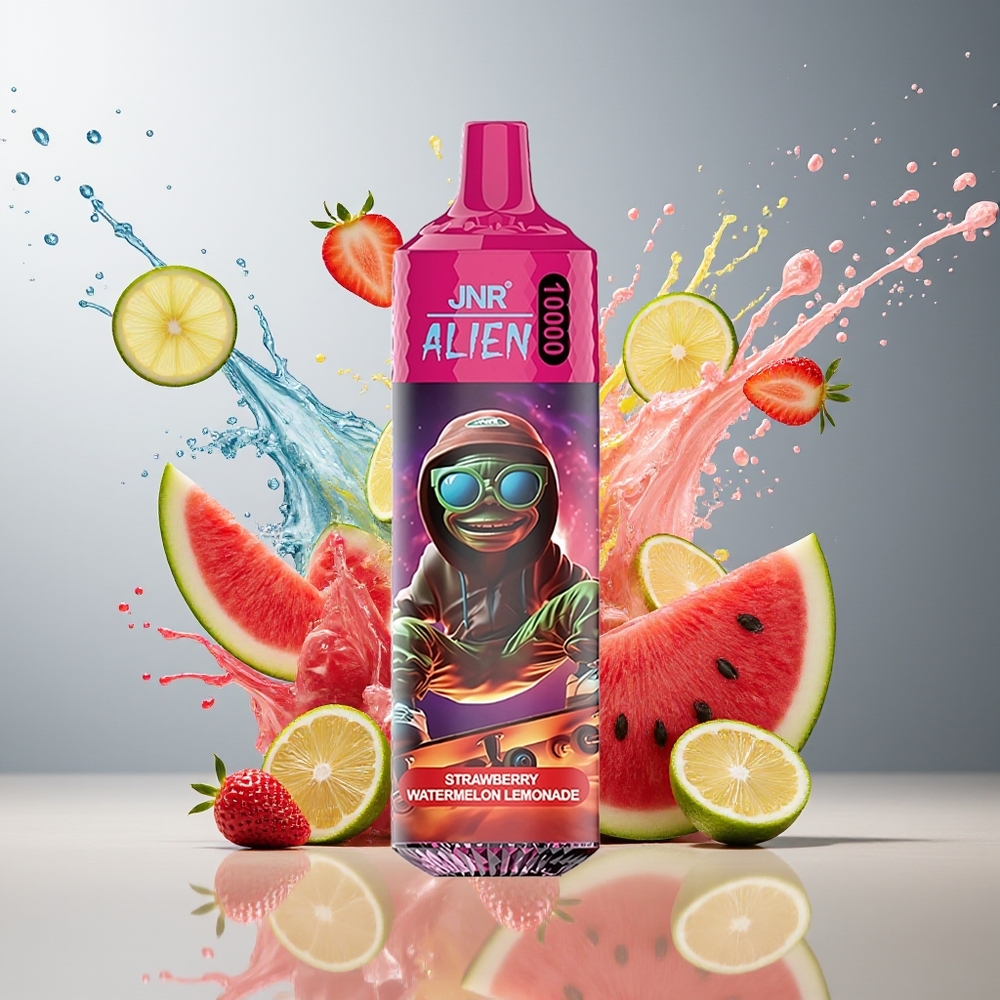 Finland tukku JNR Alien 10000 Puffs 850mAh Akku 20ml Nestemäki Mansikka-vesimeloni-limonadi
