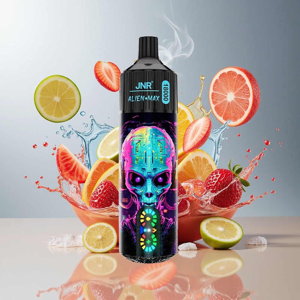 Finland tukku JNR Alien Max 18000 Puffs - Älykäs LED-näyttö, Kaksi Mesh-käämiä & Dual Core, 20 maistuvuutta