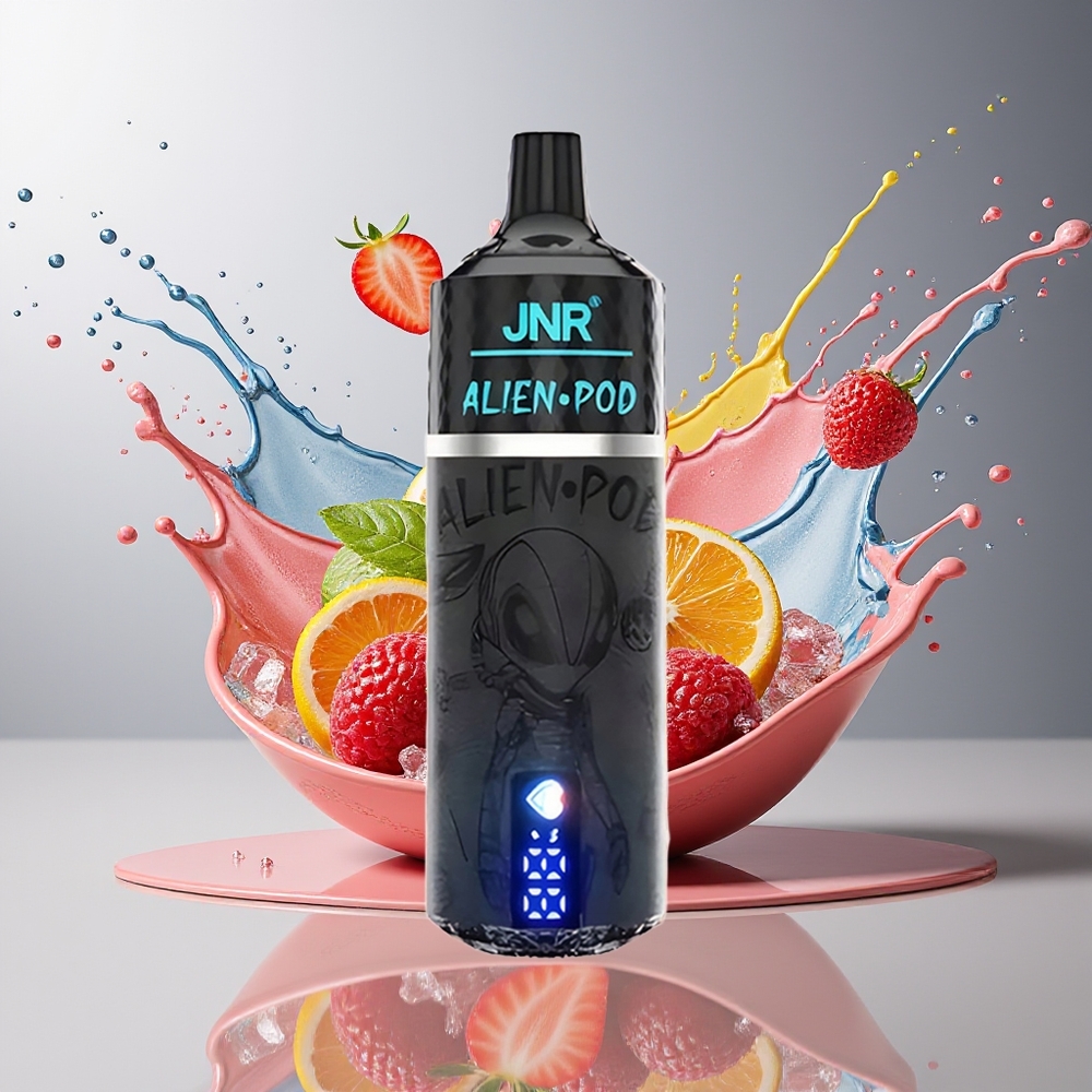 Finland tukku JNR Alien Pod 13000 Puffs - 20ml E-neste & 850mAh Akku Mansikka-vadelma-kirsikka