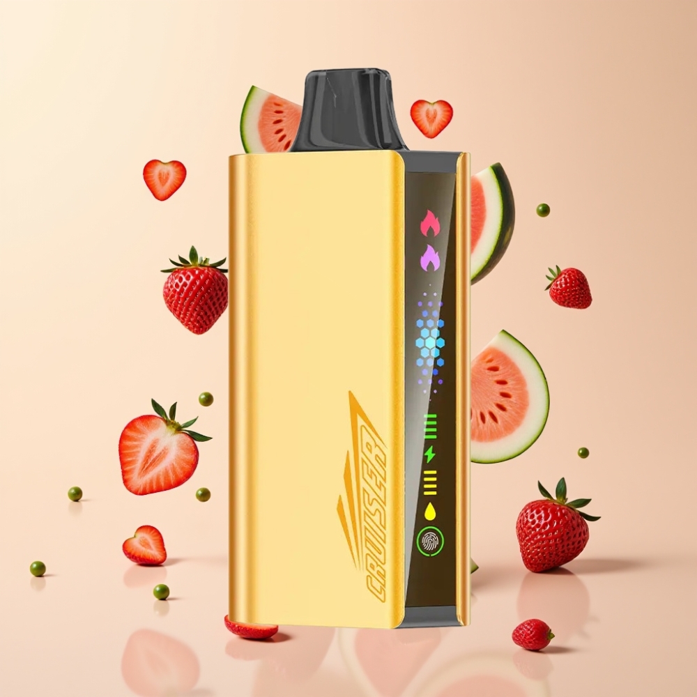 Finland tukku JNR Cruiser 12000 Puffs No-Charge Kertakäyttöinen Vape - 25ml Nestemäistä - 3500 mAh Akku Mansikka-kookos-vesimeloni