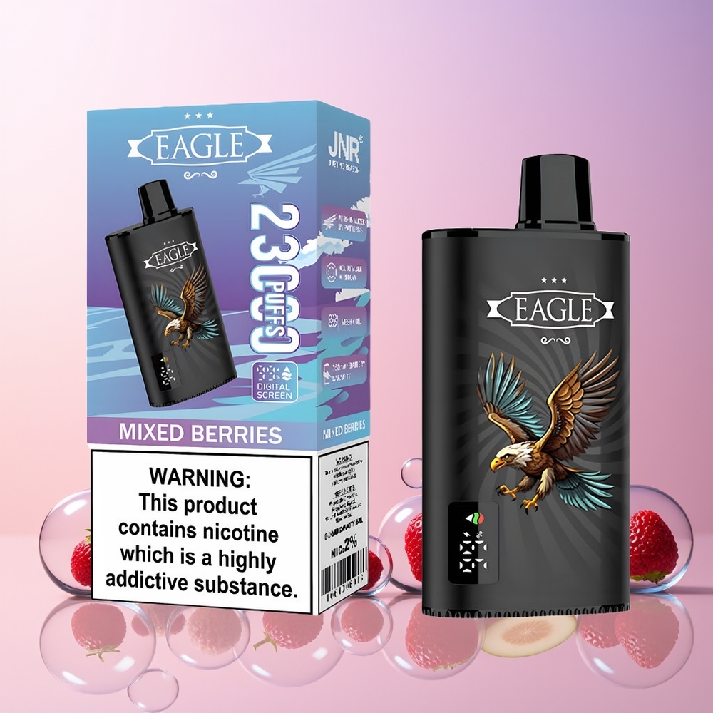 Finland tukku JNR EAGLE Smart 23000 Puffs Disposable Vape – 25ml nestemäistä kapasiteetti, 750mAh akku