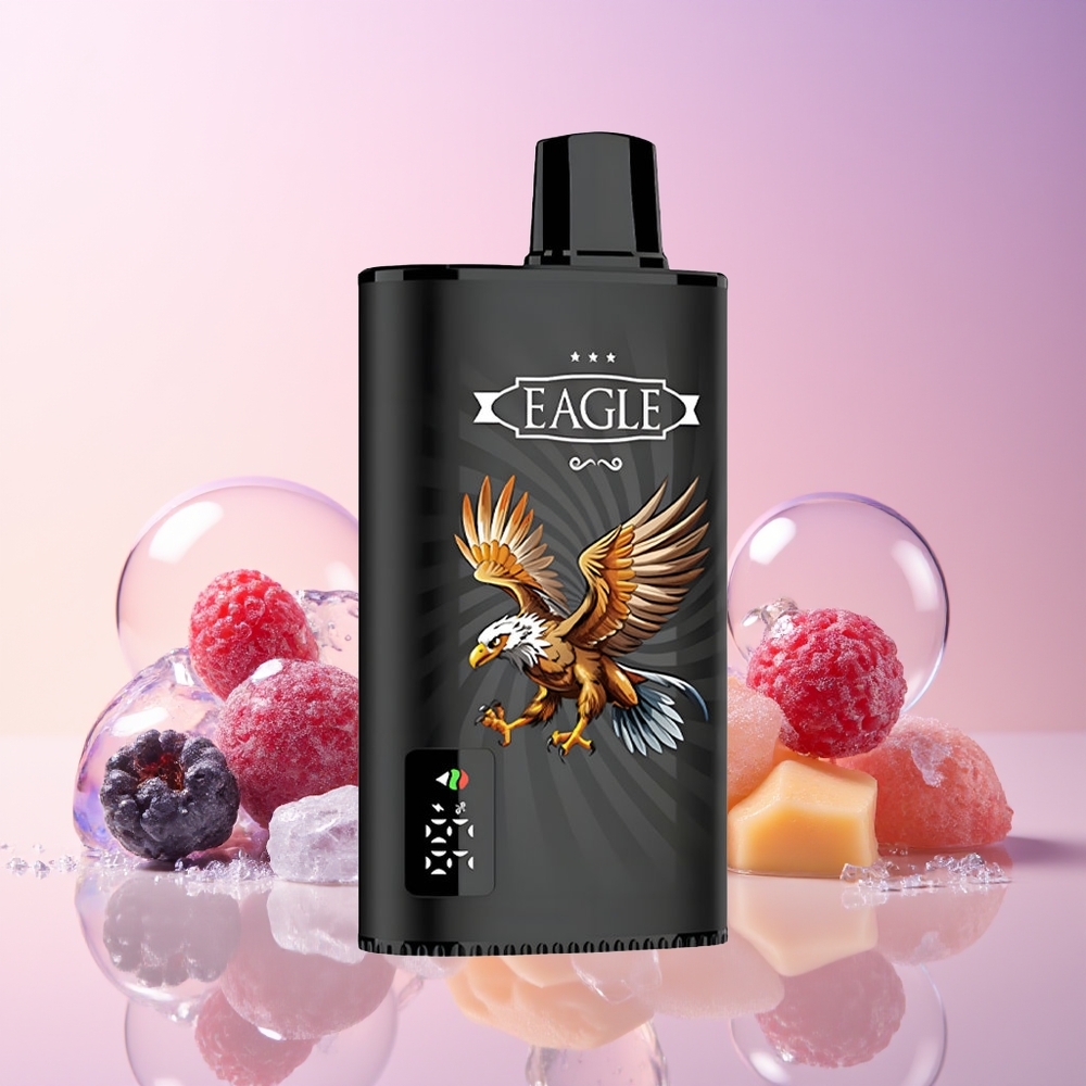 Finland tukku JNR EAGLE Smart 23000 Puffs Disposable Vape – Digitaalinäyttö, 25ml nestemäistä Mustaherukka-mangojäätelö