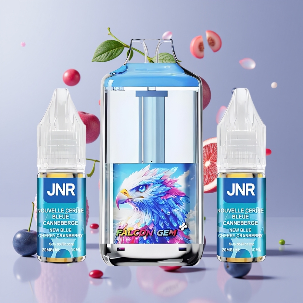 Finland tukku JNR Falcon GEM⁺ 30000 Tupakkaa Näkyvä Nestesäiliö Top Refill Design New Blue Kirsikka-karpalo