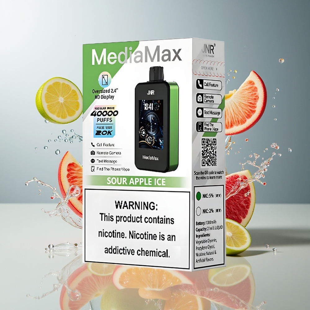 Finland tukku JNR MediaMax 40000 Puffs 1000mAh Akku 21ml Nestemäärä