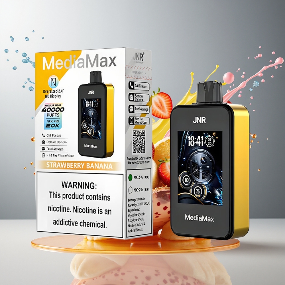 Finland tukku JNR MediaMax 40000 Puffs - 21ml Nestemäinen Tankki, 1000mAh Akku, Kaksoisverkkokäämi
