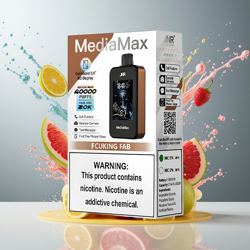 Finland tukku JNR MediaMax 40000 Puffs 21ml Nestemäki 1000mAh Akku Type-C Pikalataus