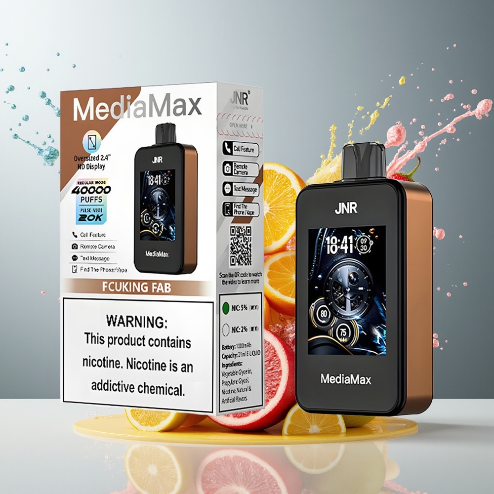 Finland tukku JNR MediaMax 40000 Puffs 21ml Nestemäki 1000mAh Akku Type-C Pikalataus