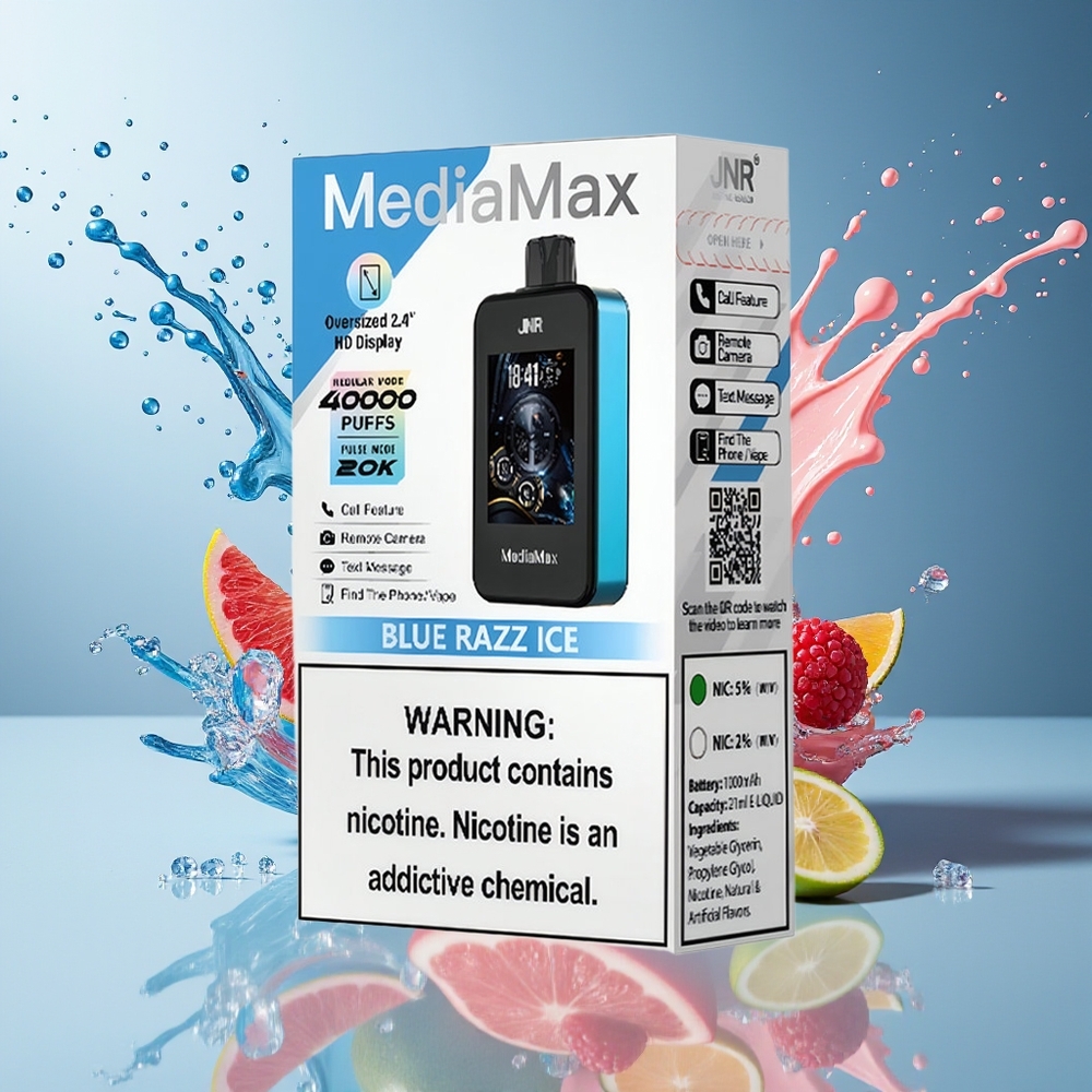 Finland tukku JNR MediaMax 40000 Puffs 40000 tupakkaa 21ml nestemäärä 5% nikotiinia