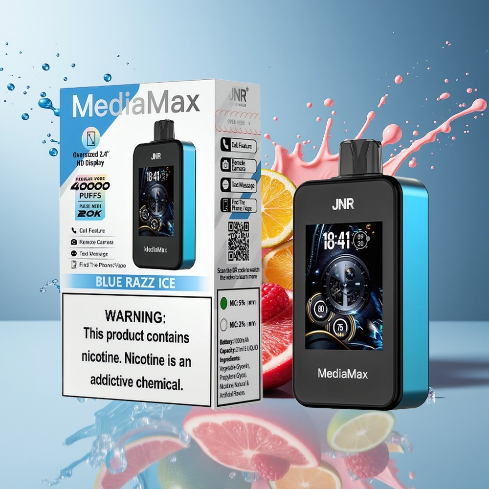 Finland tukku JNR MediaMax 40000 Puffs 40000 tupakkaa 21ml nestemäärä 5% nikotiinia
