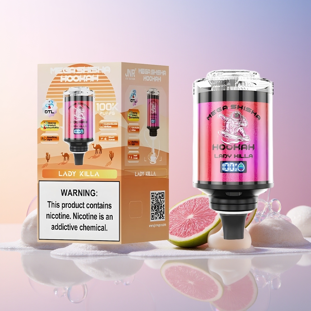 Finland tukku JNR Mega Shisha Hookah 100000 savukertaa 60ml nesteen tilavuus