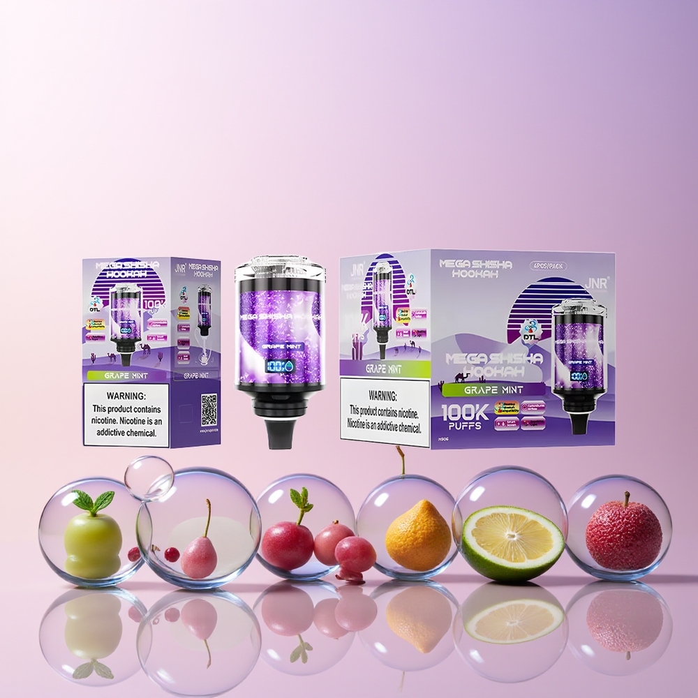 Finland tukku JNR Mega Shisha Hookah 60ml nestemäinen täyte 2200mAh akku