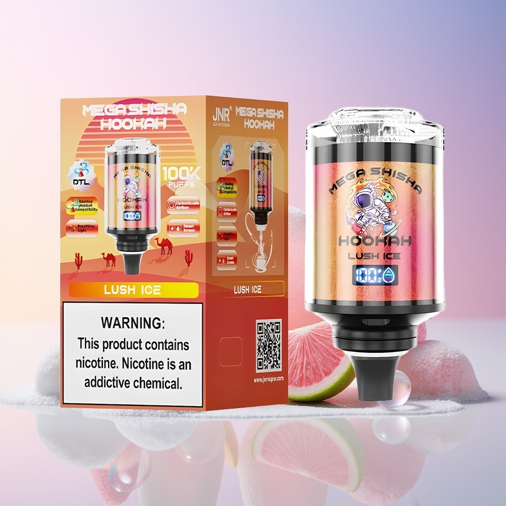 Finland tukku JNR Mega Shisha Hookah 60ml nestemäisen nesteen kapasiteetti & 2200mAh ladattava akku