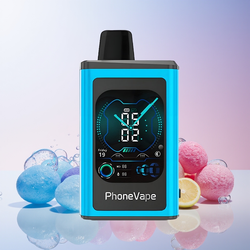 Finland tukku JNR PhoneVape 30000 puffs Disposable Vape 850mAh Type-C Ladattava Akku Sovellusohjattu Blue Razz -jäätelö