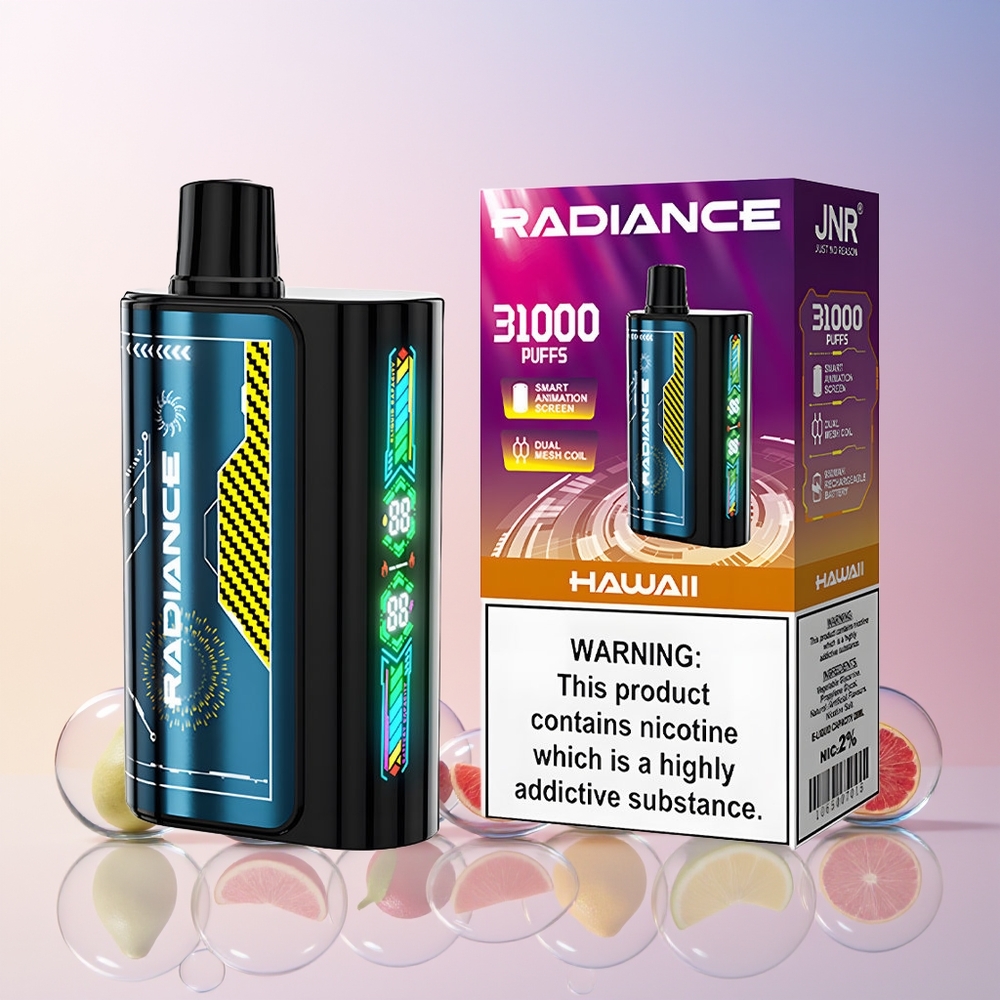 Finland tukku JNR Radiance 31000 Puffs 28ml E-neste 950 mAh Ladattava Akku Havaiji