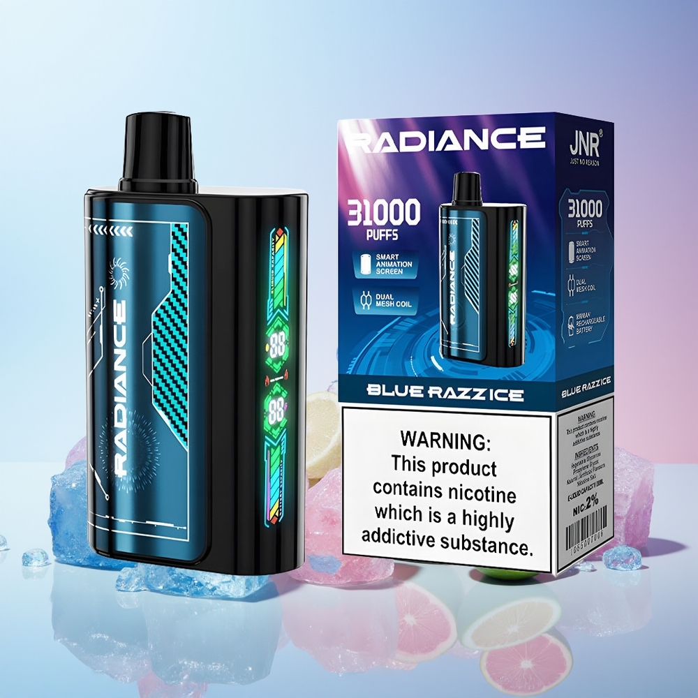Finland tukku JNR Radiance 31000 Puhallus 28ml Nestemäinen Tykki 950 mAh Ladattava Paristo