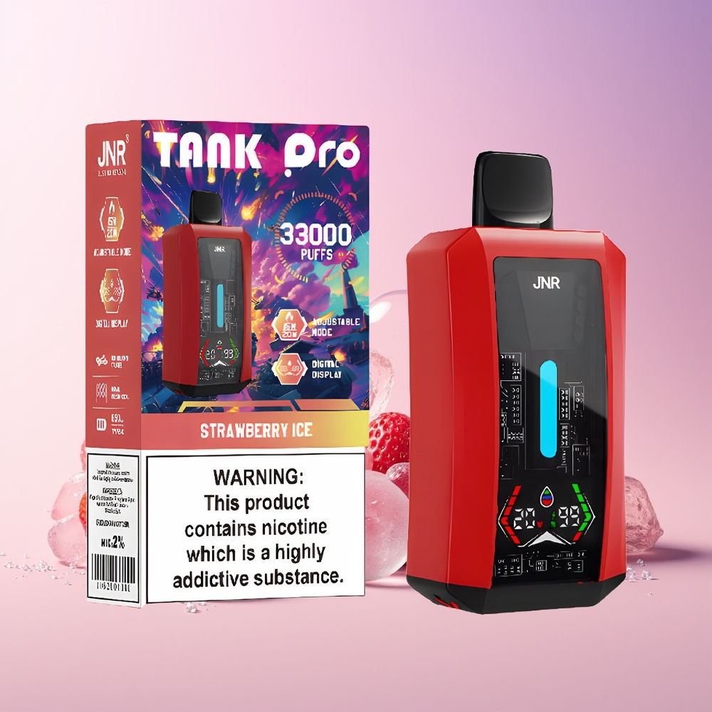 Finland tukku JNR Tank Pro 33000 Puffia 28ml e-Nestettä Mansikkajäätelö