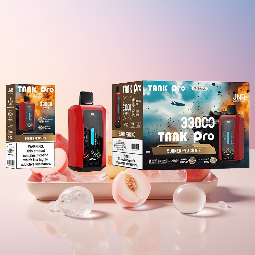 Finland tukku JNR Tank Pro 33000 Puhallusta 28ml e-Nestettä Disposable Vape Kesäpersikkajäätelö
