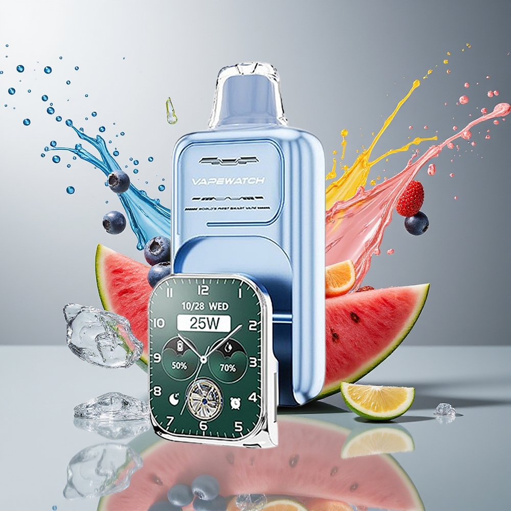 Finland tukku JNR VapeWatch 30000 Puffs - 30 000 tupakkaa (säännöllinen tila), 19 ml nestemäistä, Type-C Pikalataus