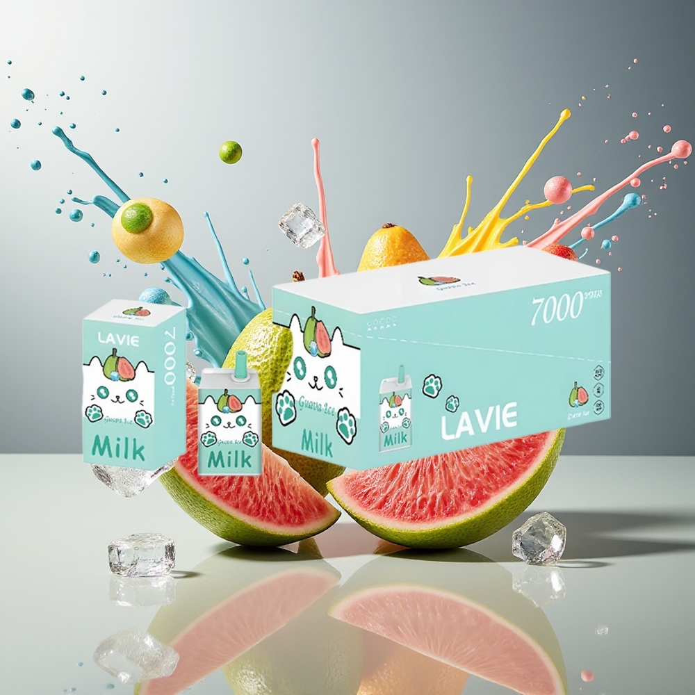 Finland tukku LAVIE Milk 7000 Puffs 16ML nestemäärä 600mAh akku Guavajäätelö