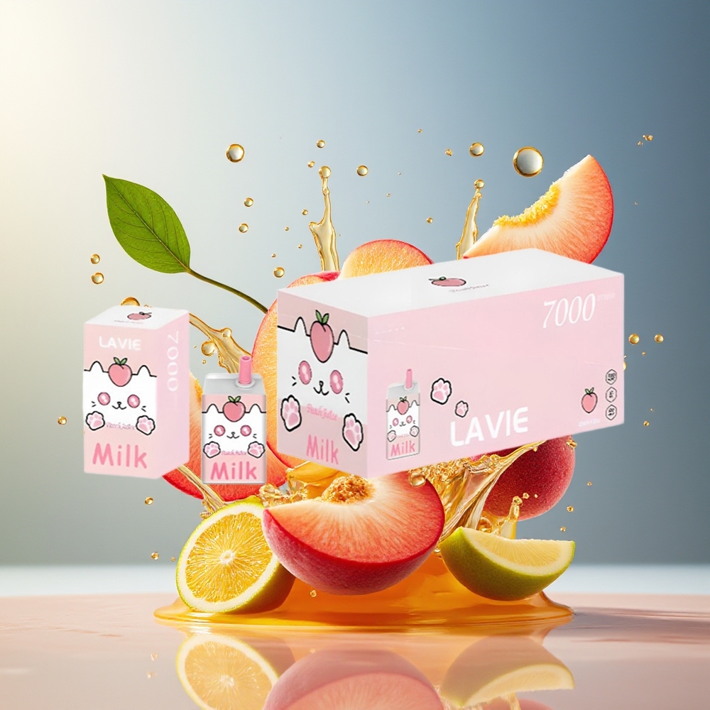 Finland tukku LAVIE Milk 7000 Puffs 16ML nestemäärä 600mAh akku Persikkamehu
