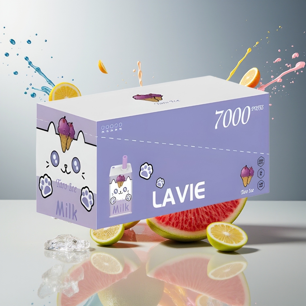Finland tukku LAVIE Milk 7000 Puffs 16ML nestemäärä 600mAh akun kapasiteetti Tarojäätelö