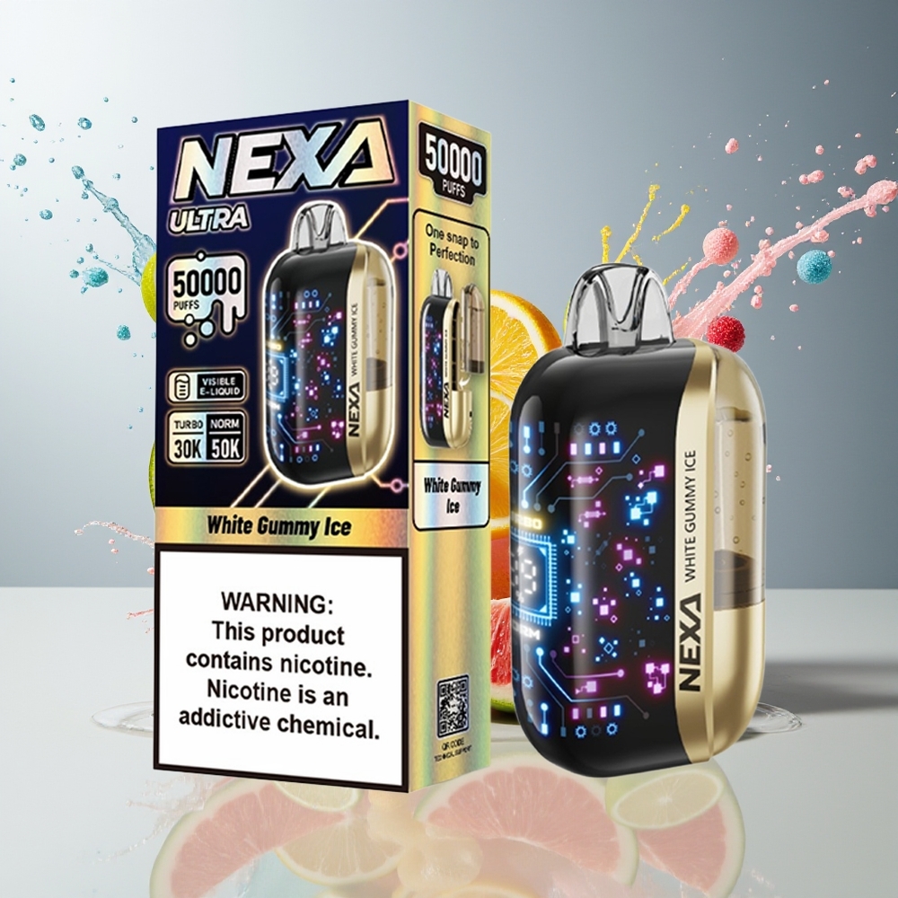 Finland tukku NEXA Ultra 50K Kertakäyttöinen Vape 20ml Esitäytetty Kapasiteetti 50000 Puffia Valkoinen naamiojäätelö