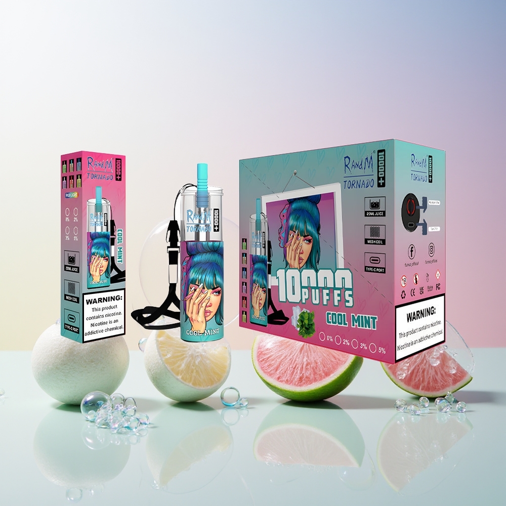 Finland tukku Fumot Original RandM Tornado 10000 Plus Disposable Vape - 10000 Puhallusta, 20 ml Säiliö, RGB-valot