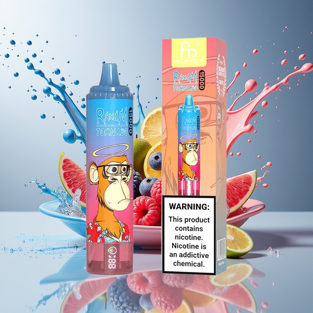 Finland tukku Fumot RandM Tornado 15000 Puffs 25ml nestekapasiteetti 850mAh akku Blue Razz Cherry