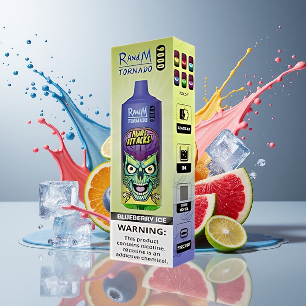 RandM Tornado Finland tukku 9000 Puffs 18 mL Nestekide 54 Makuvaihtoehtoa Mustikka-vadelma