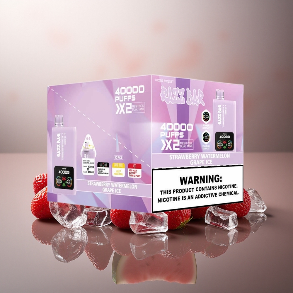 Finland tukku Razz Bar 40000 Puffs Kertakäyttöinen vape – Näyttö, 2%,5% Nikotiinipitoisuus