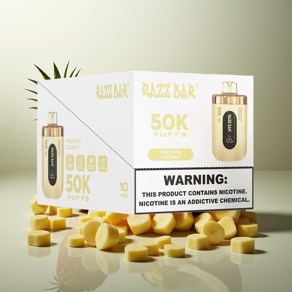 Finland tukku Razz Bar 50K Puffs Kertakäyttöinen vape 1.0 Ohm Mesh-käämitys 650 mAh akku