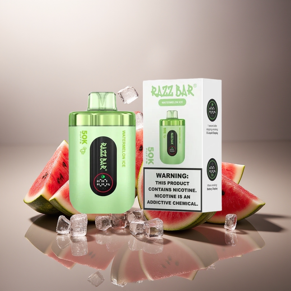 Finland tukku Razz Bar 50K Puffs Kertakäyttöinen vape – 50000 Pitua, 1.0 Ohm Mesh Käämi